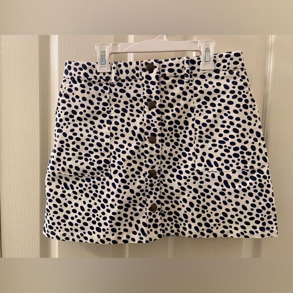 Mini Boden Button Through Dalmatian Spots Skirt Corduroy Size 15-16 years NWT - Picture 1 of 6